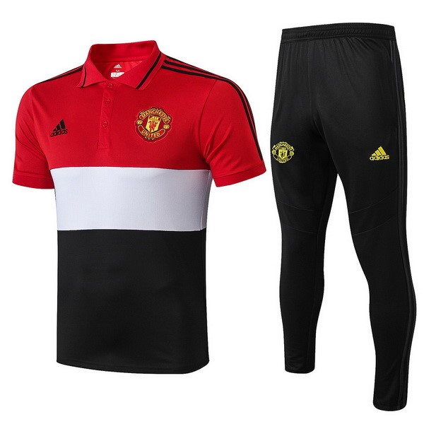 Polo Manchester United Conjunto Completo 2019 2020 Rojo Blanco Negro